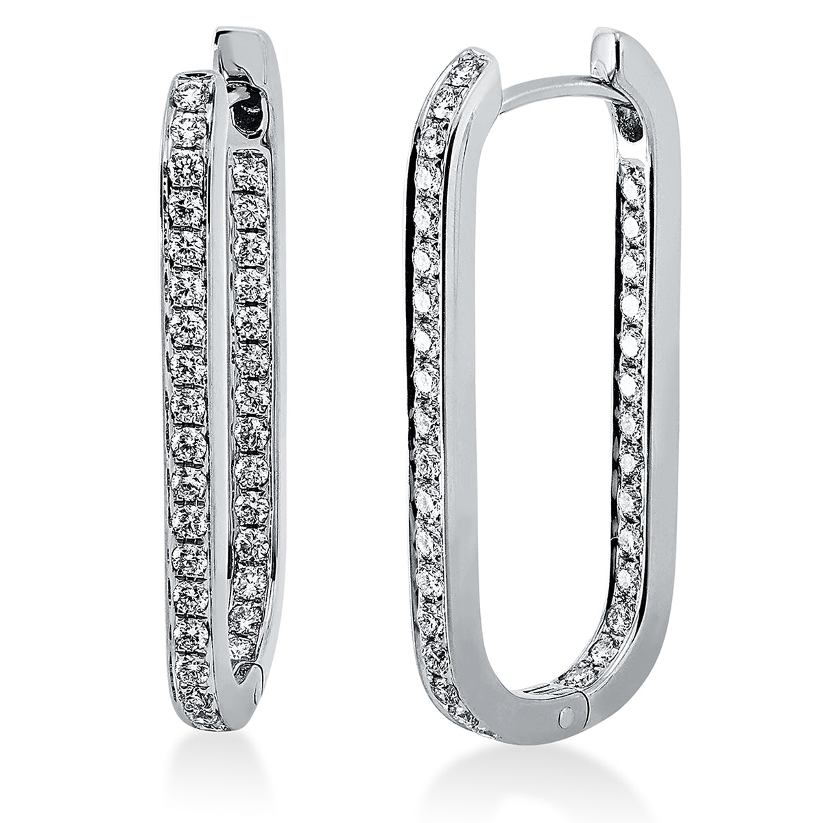 diamond full cut modern woman hoops & huggies in white gold