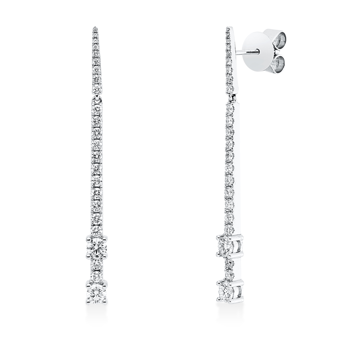 diamond full cut modern woman earrings in white gold