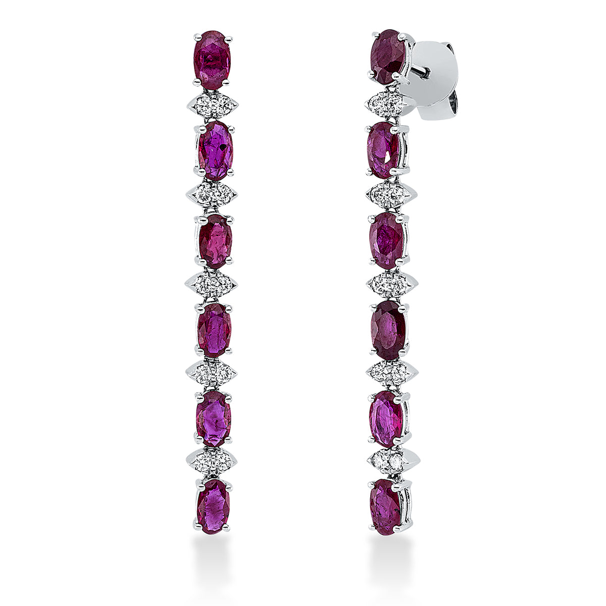 Klassieke oorbellen met gekleurde stenen - 2Q334