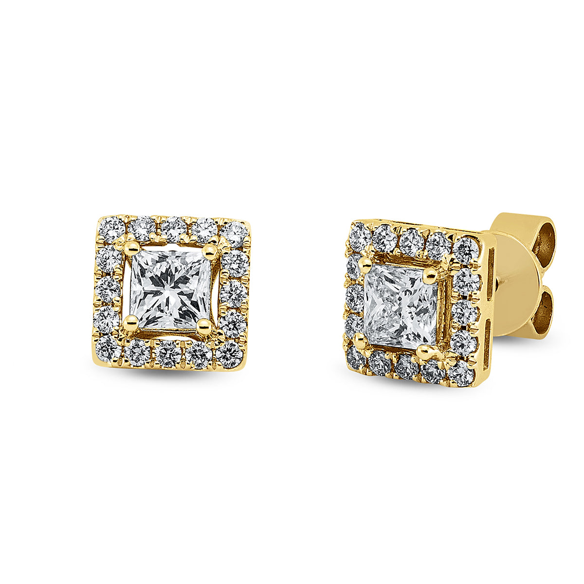 solitaire met accentstenen studs - 2Q448