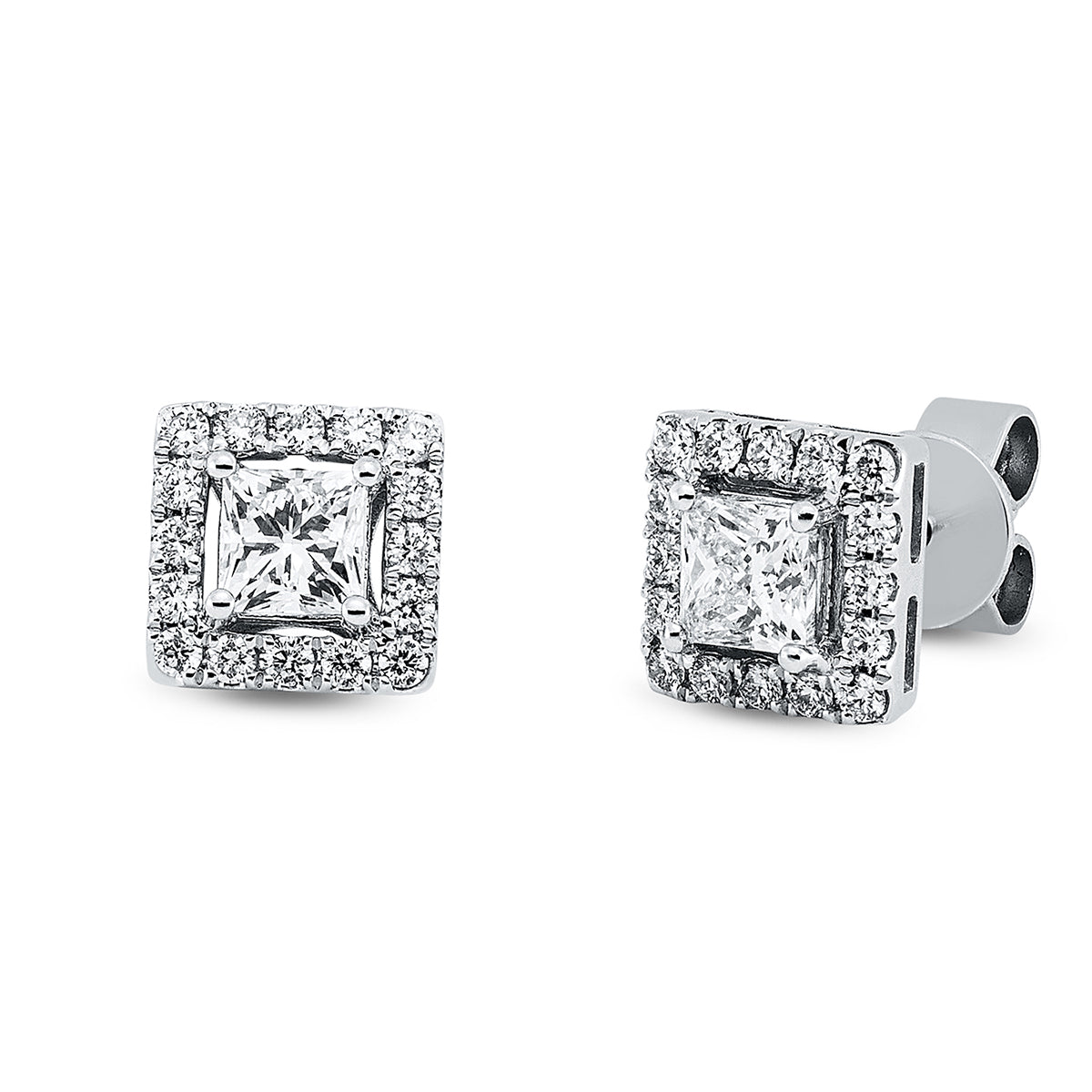 solitaire met accentstenen studs - 2Q448
