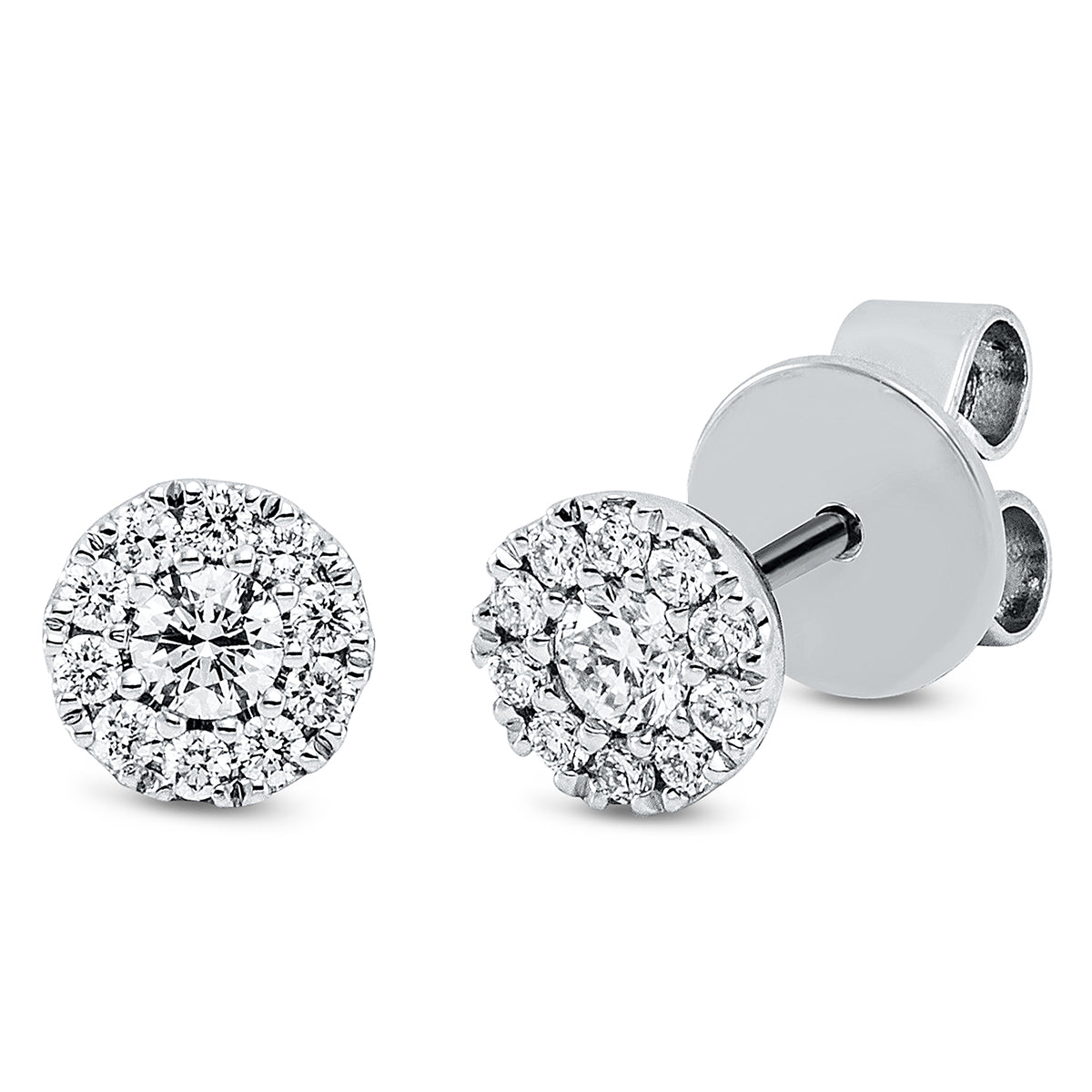 diamond full cut illusion classic studs in white gold