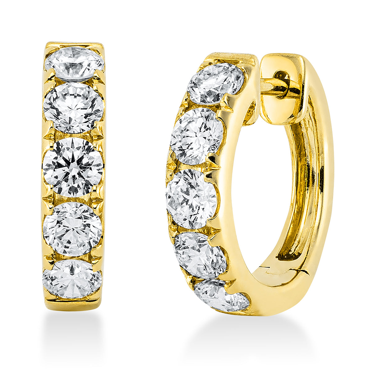 diamond full cut exclusive hoops & huggies in yellow gold