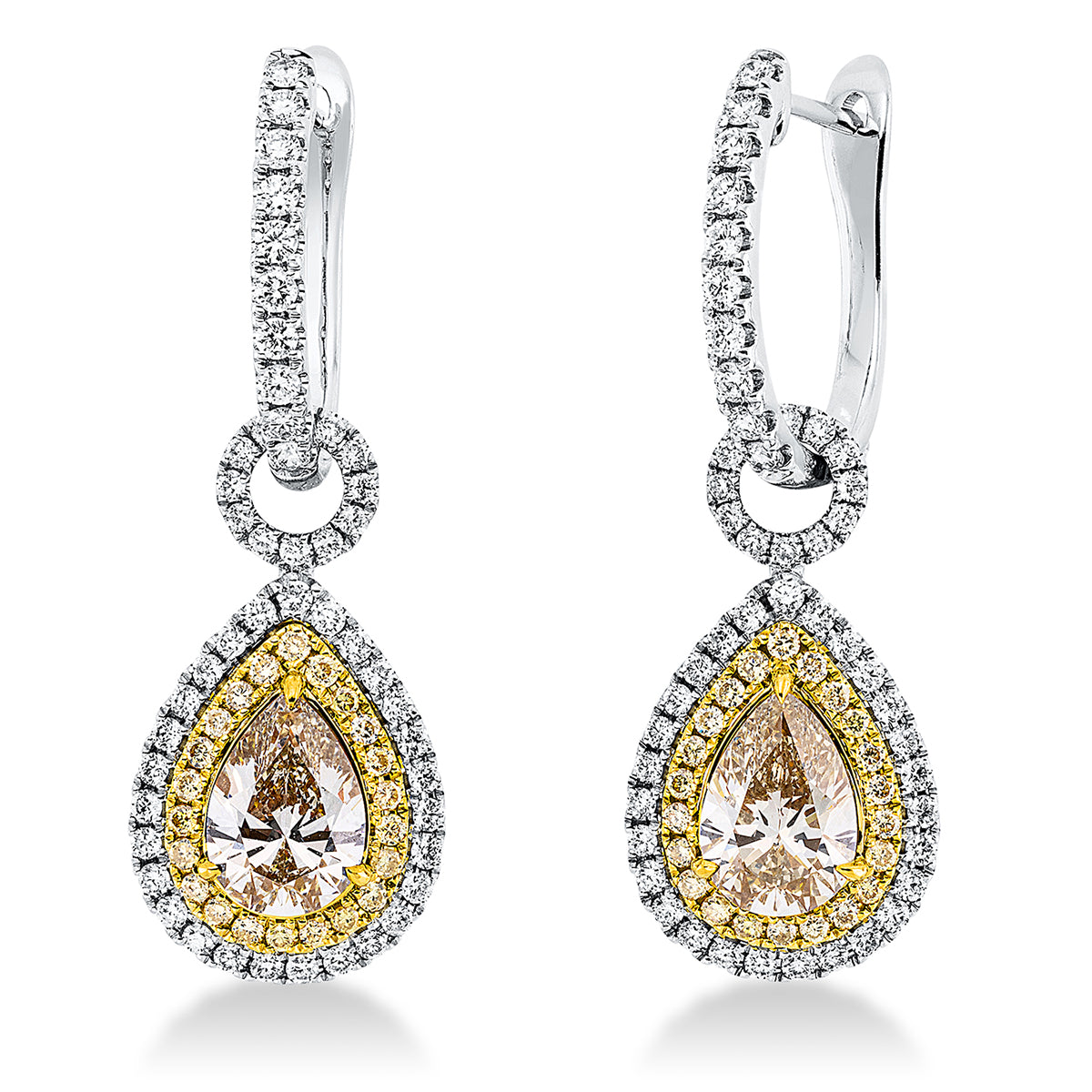 fancy colored diamond earrings - 2R171