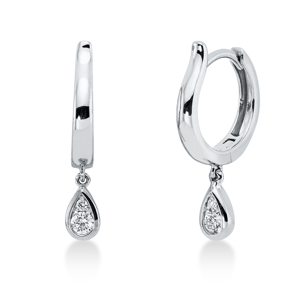 diamond full cut illusion classic hoops & huggies in white gold