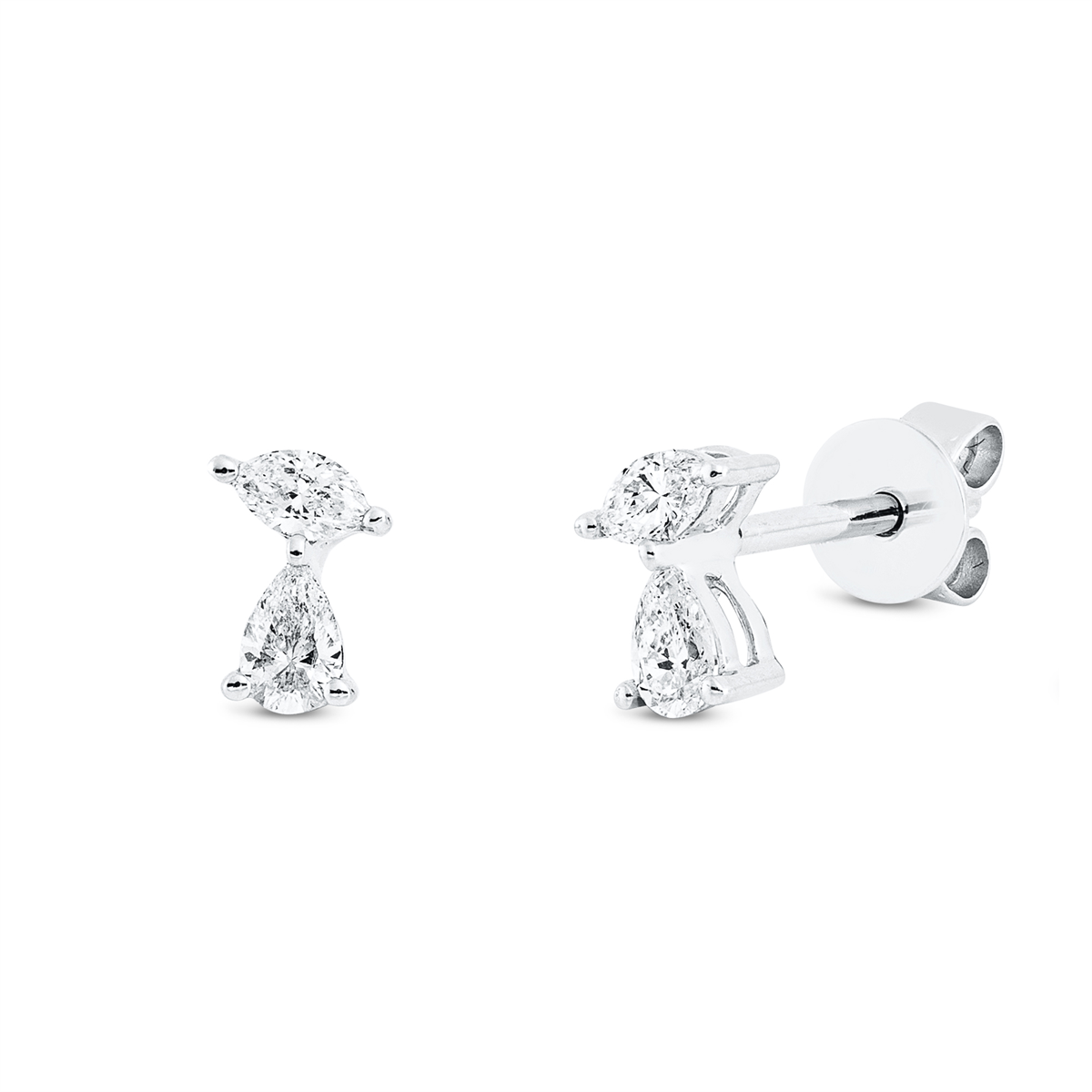 marquise modern woman studs in white gold