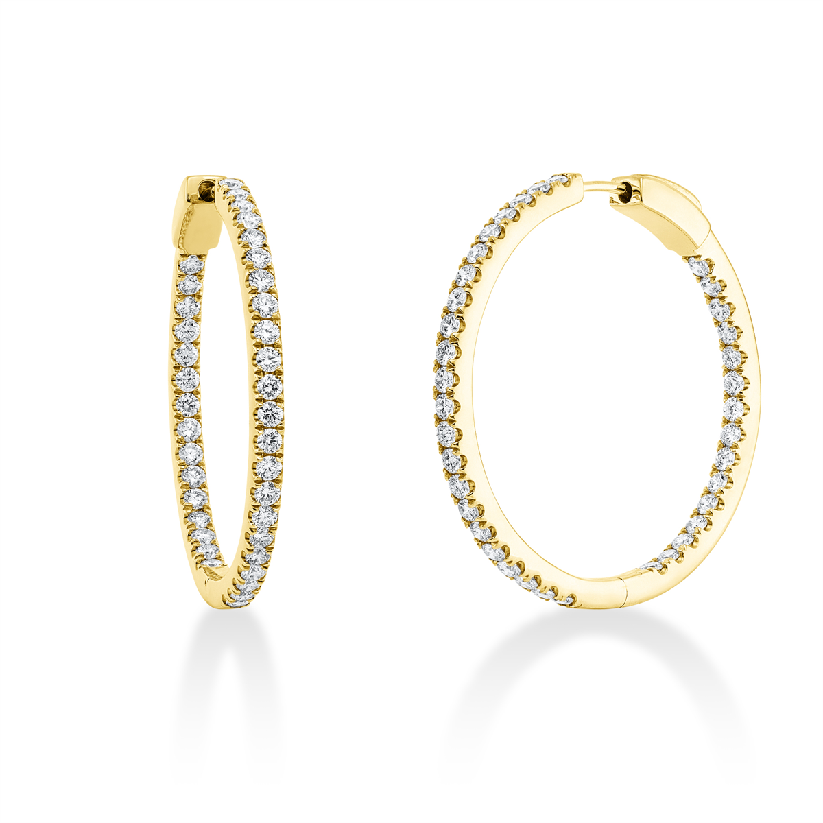 diamond full cut exclusive hoops & huggies in yellow gold