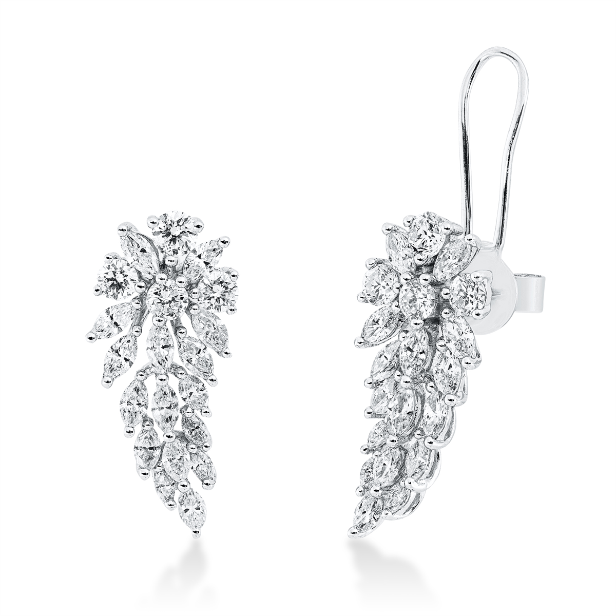diamond full cut exclusive earrings in white gold