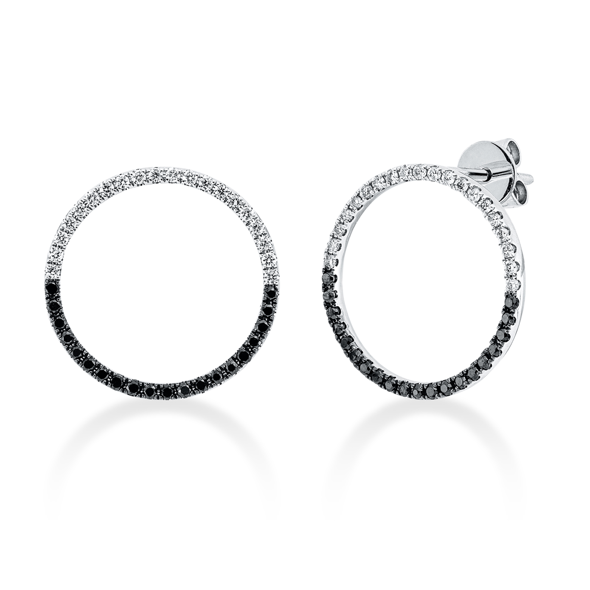 diamond full cut fancy colored diamond studs in white gold