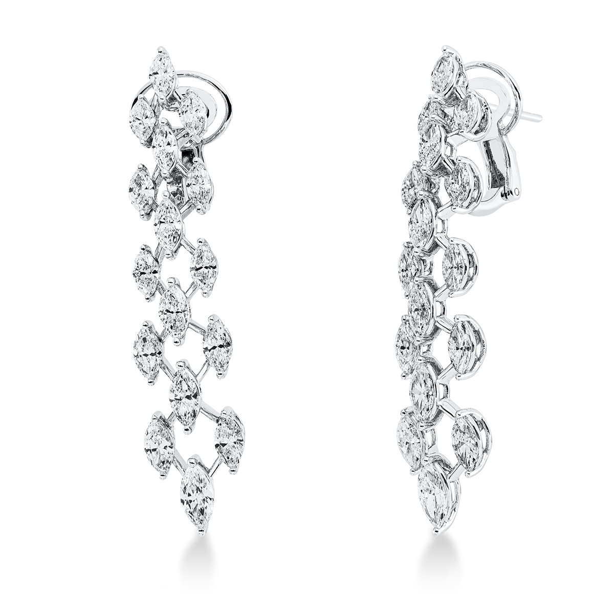 marquise exclusive earrings in white gold