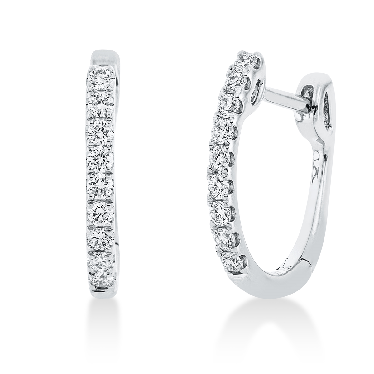 diamond full cut modern woman hoops & huggies in white gold