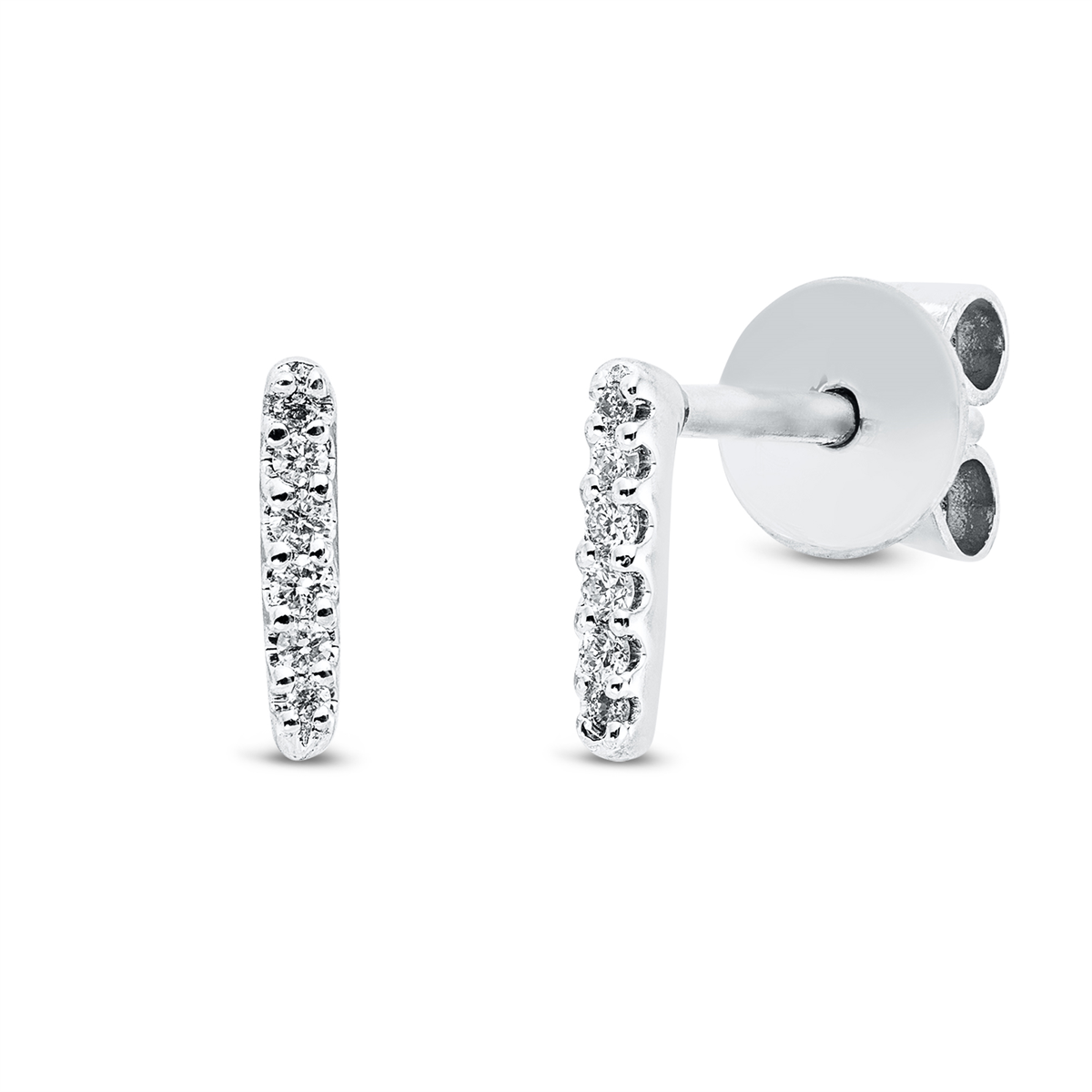 diamond full cut modern woman studs in white gold