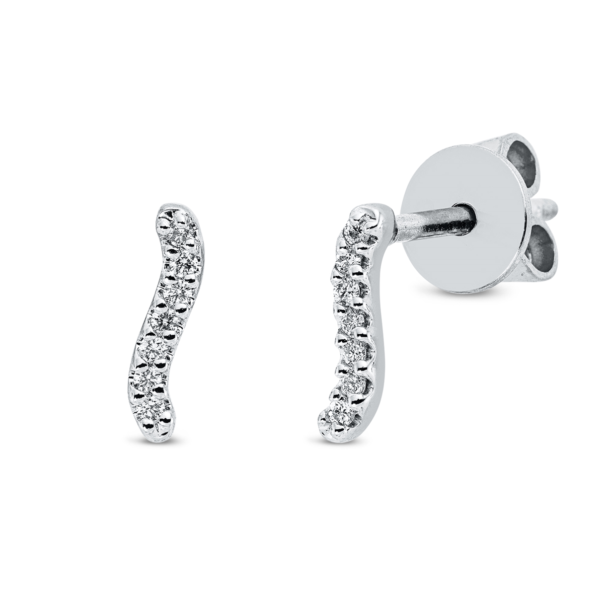 diamond full cut modern woman studs in white gold