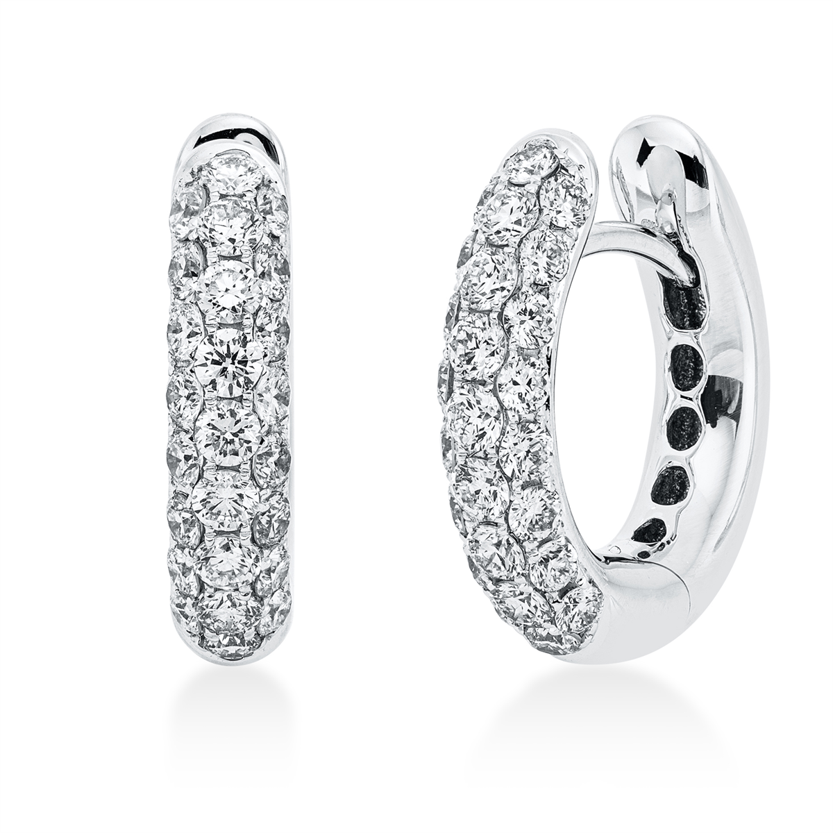 diamond full cut pavé hoops & huggies in white gold