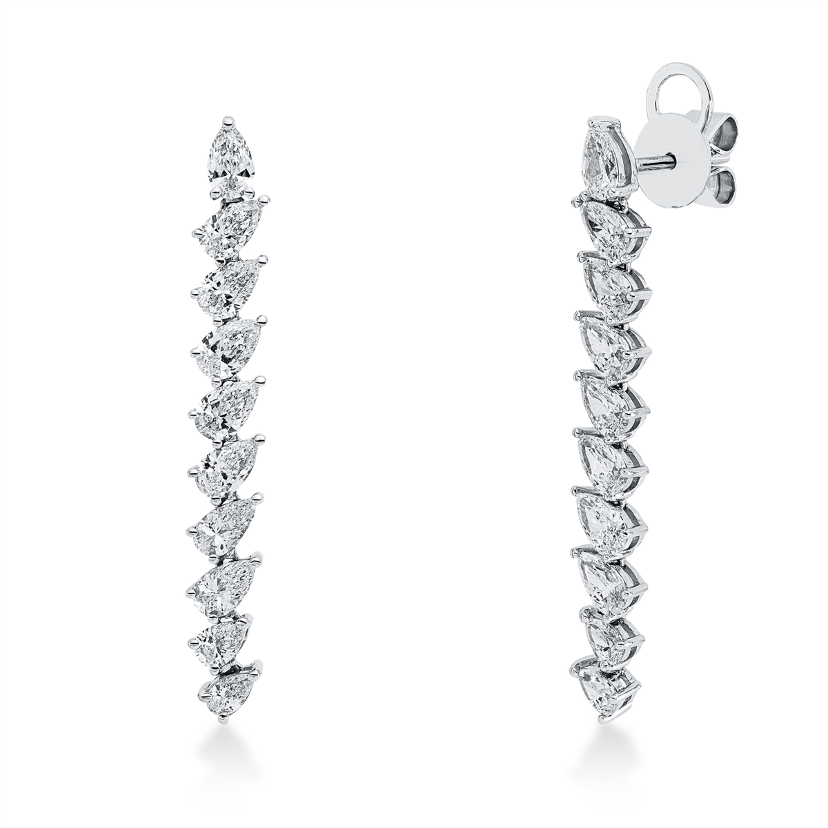 pear shape exclusive earrings in white gold