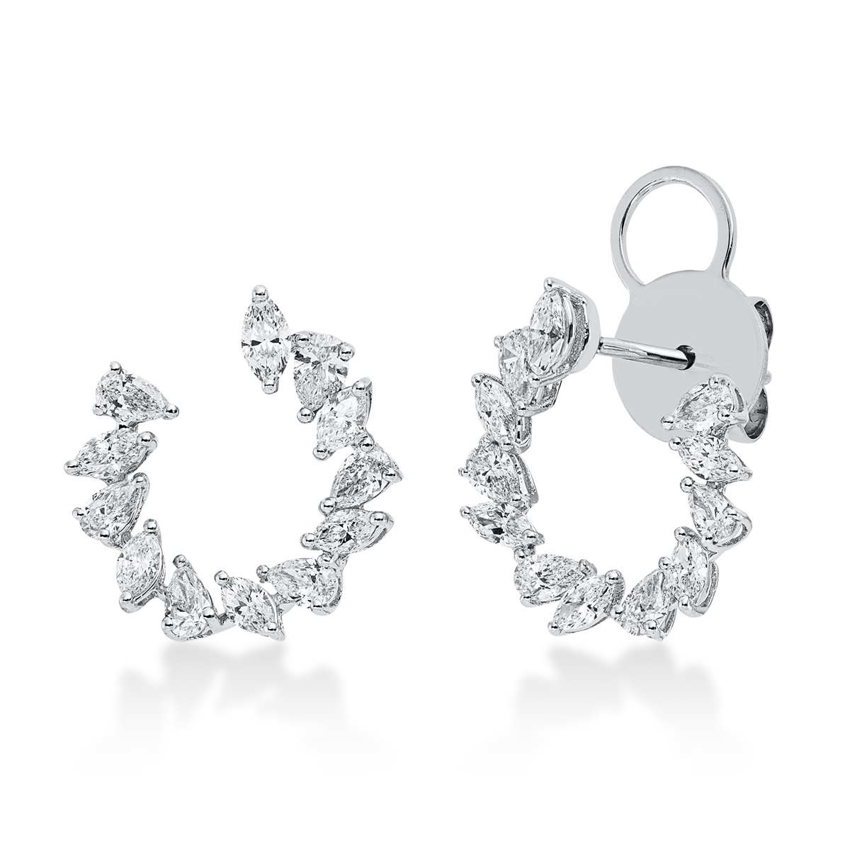marquise exclusive earrings in white gold