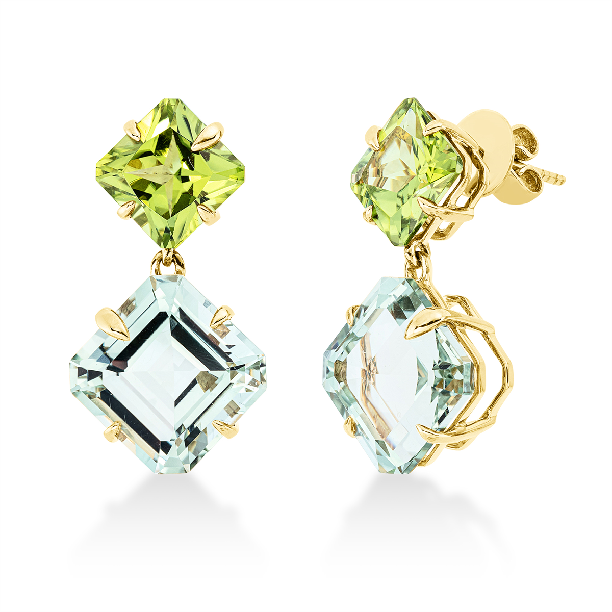 Oorbellen met gekleurde steentjes - 2S330