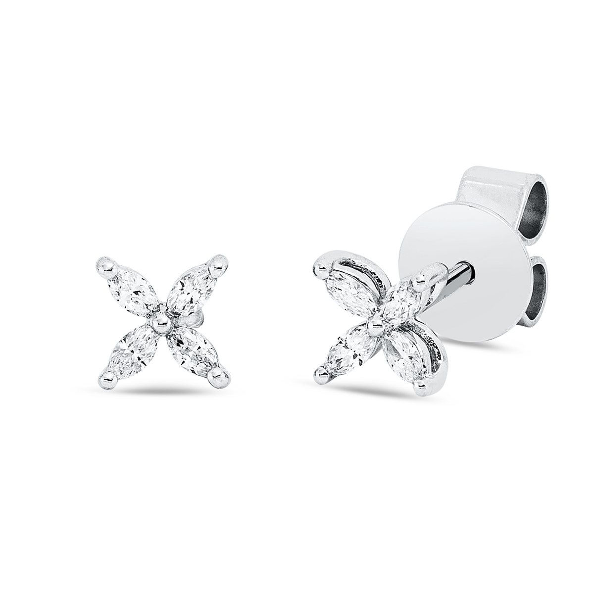 marquise modern woman studs in white gold