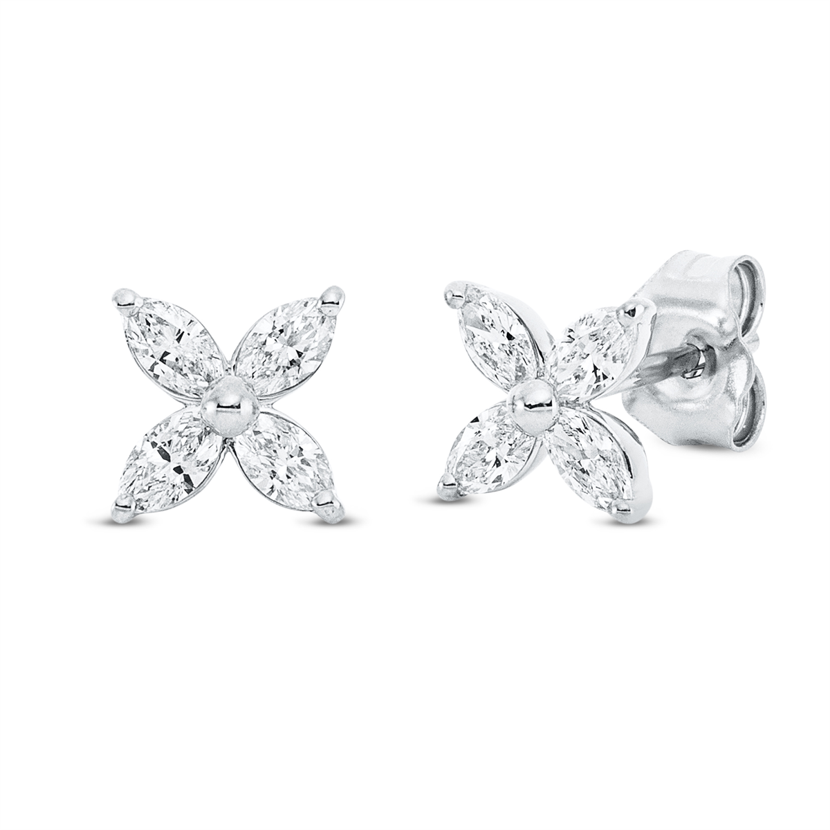 marquise modern woman studs in white gold