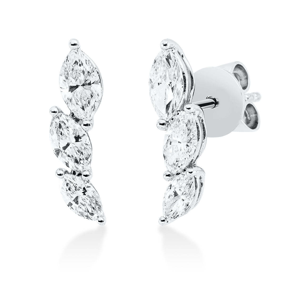 marquise modern woman studs in white gold