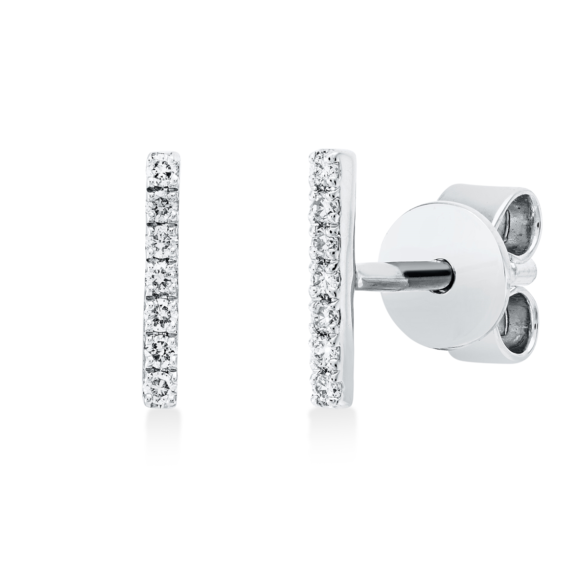 diamond full cut modern woman studs in white gold