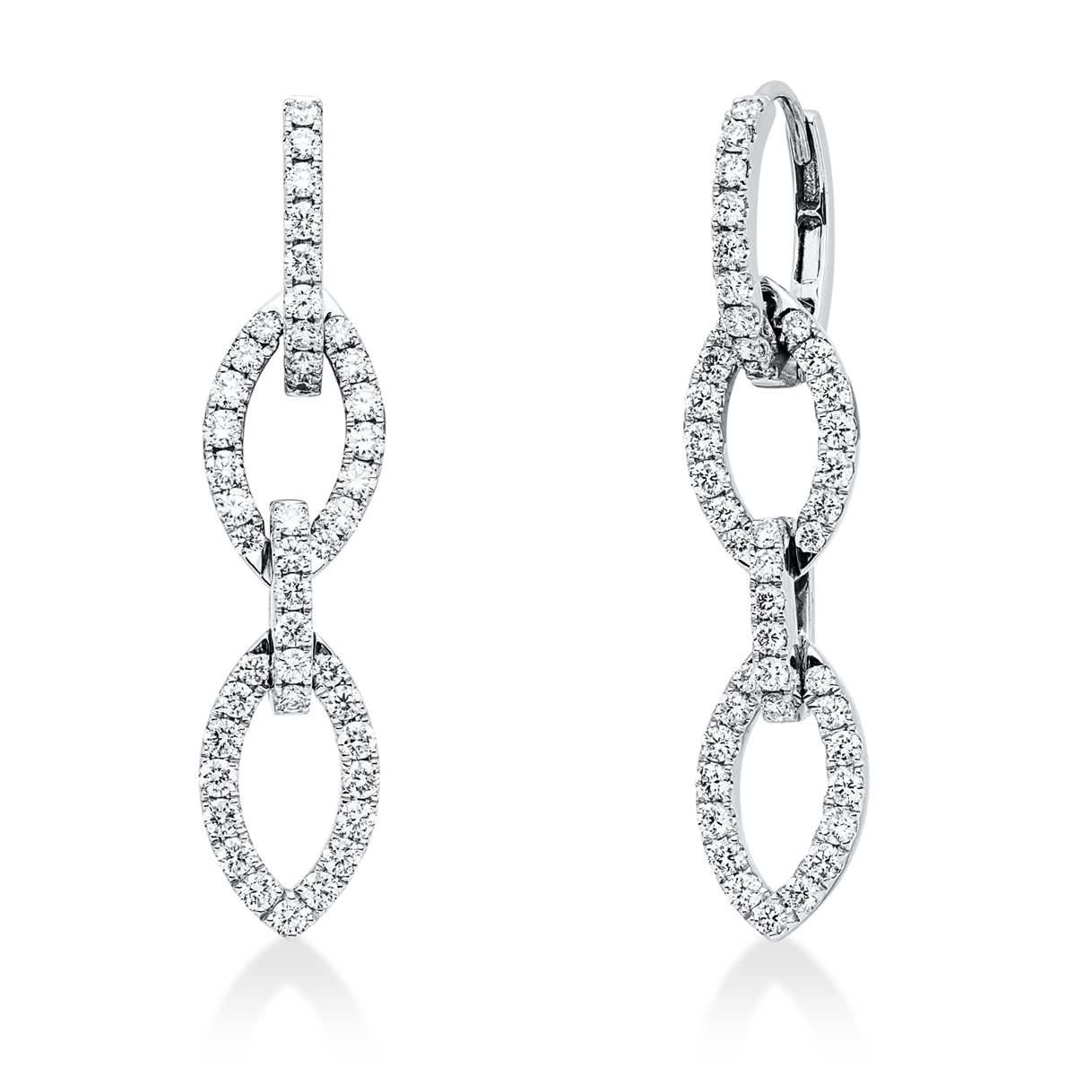 diamond full cut exclusive earrings in white gold