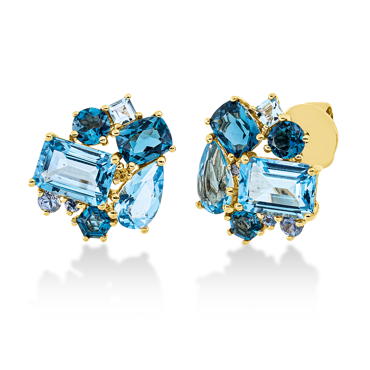 gekleurde stenen mode studs - 2T633