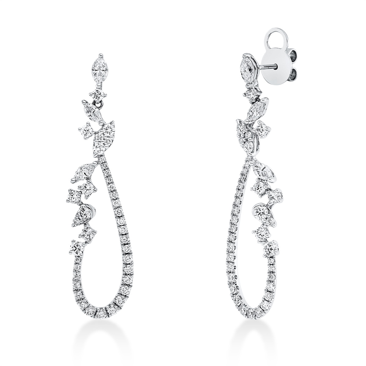 diamond full cut exclusive earrings in white gold