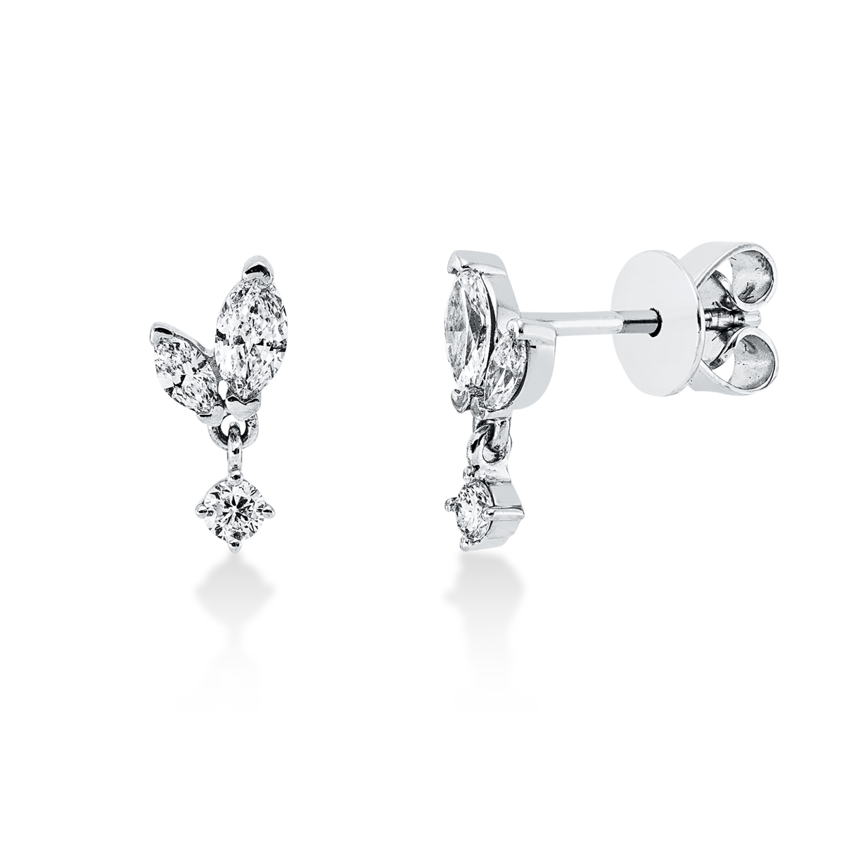 marquise modern woman studs in white gold