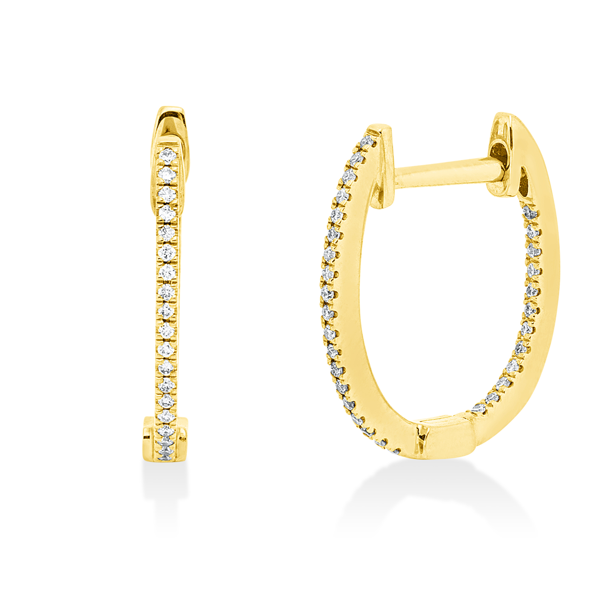 diamond full cut multi-stone hoops & huggies in yellow gold