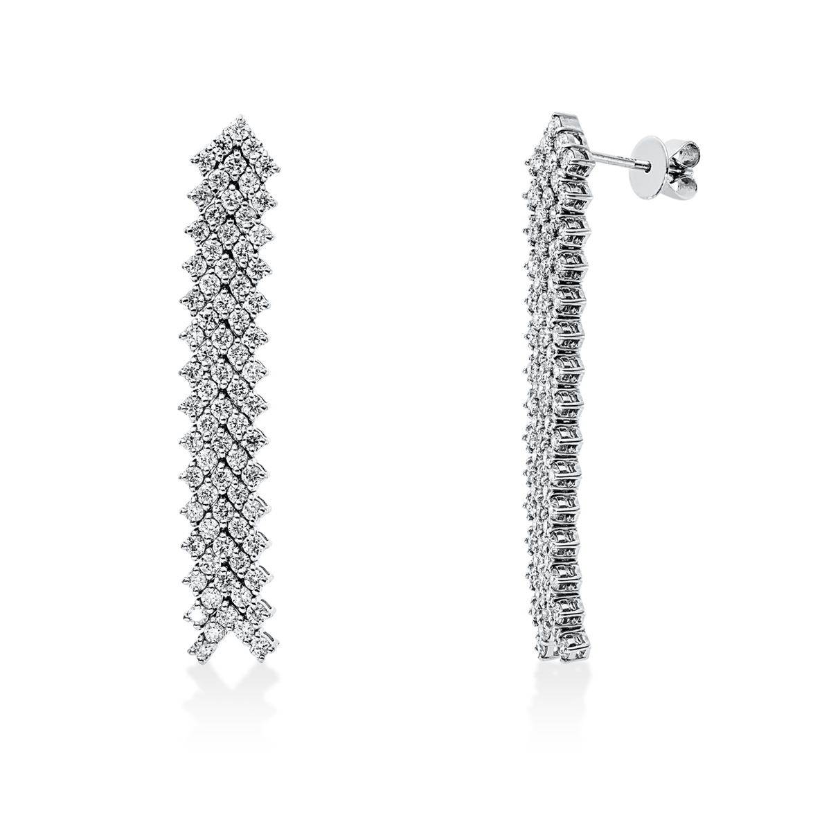 diamond full cut multi-stone earrings in white gold