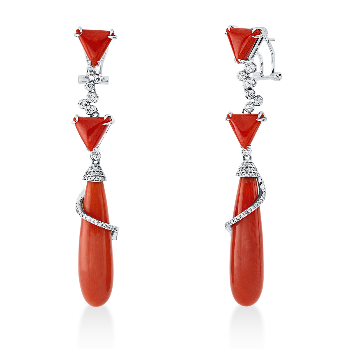colored stone classic earrings - 2T907