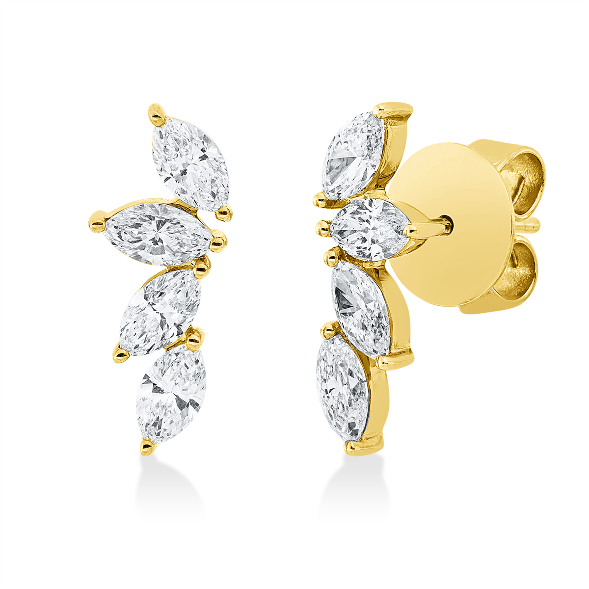 marquise exclusive studs in yellow gold