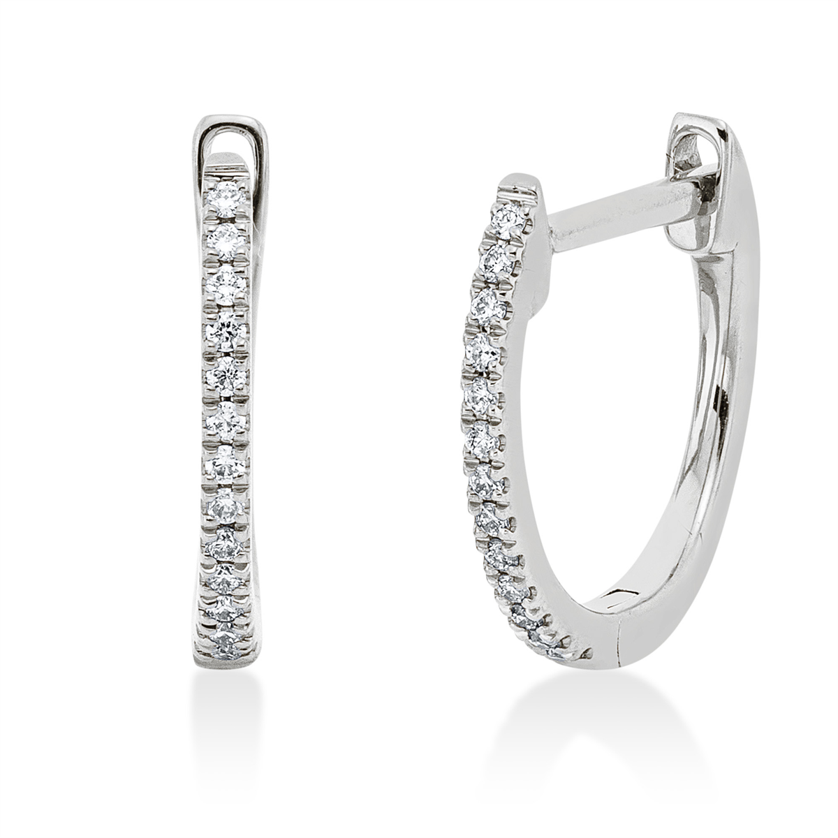 diamond full cut modern woman hoops & huggies in white gold
