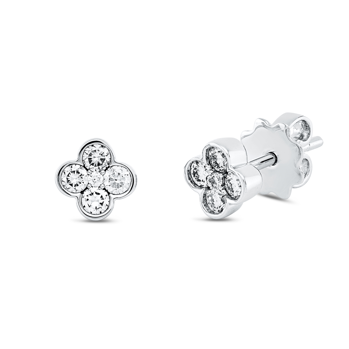 diamond full cut illusion classic studs in white gold