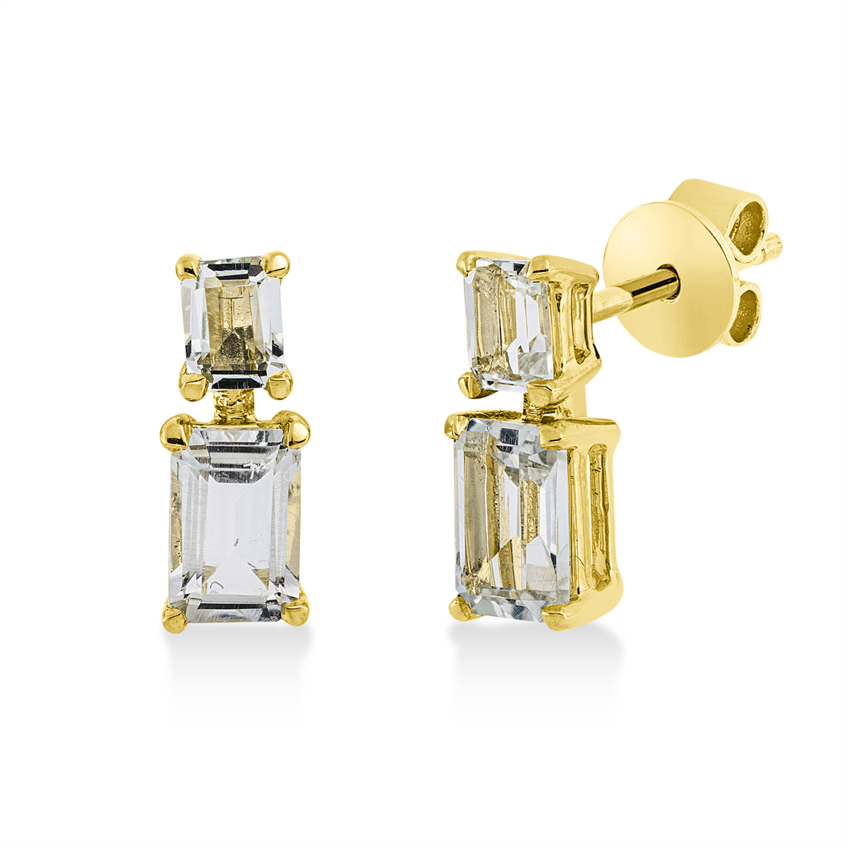 colored stone fashion studs - 2U179