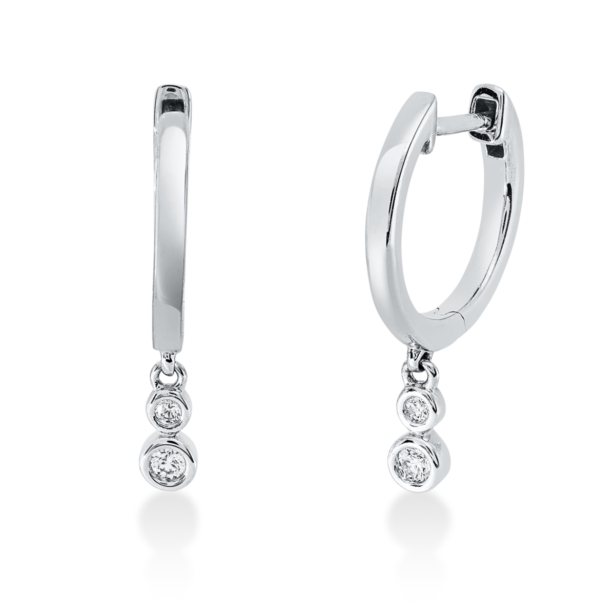 diamond full cut modern woman earrings in white gold