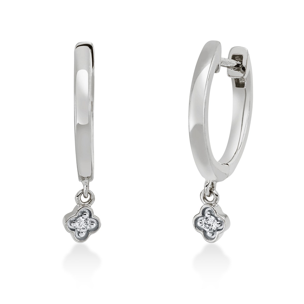 diamond full cut modern woman earrings in white gold