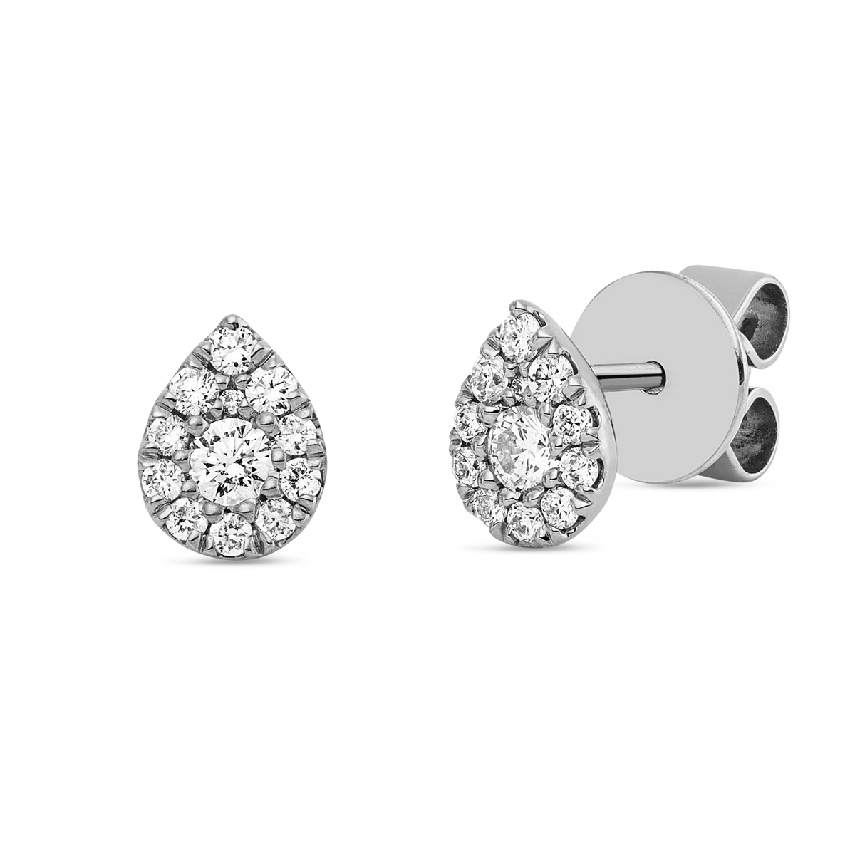 diamond full cut illusion classic studs in white gold