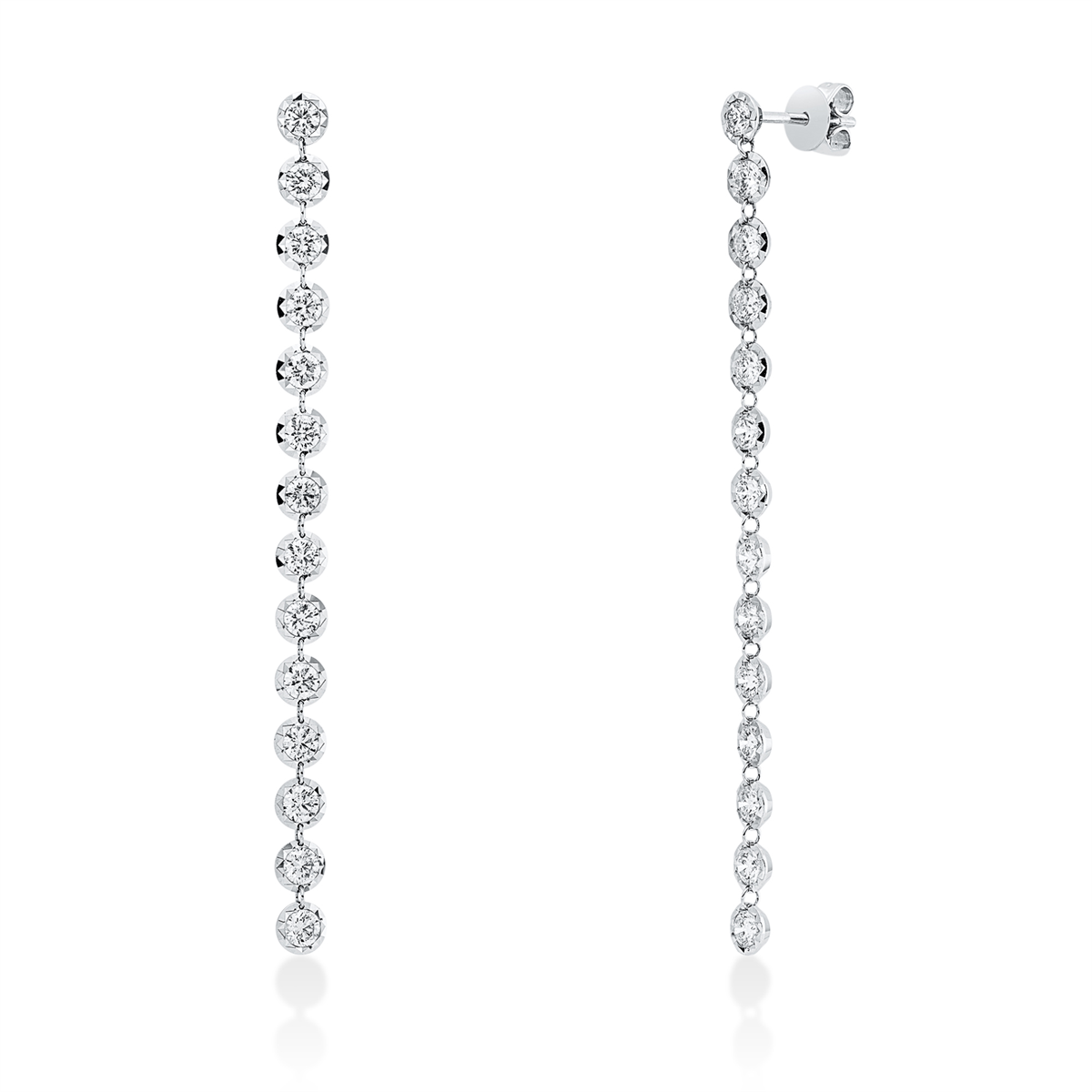 diamond full cut modern woman earrings in white gold