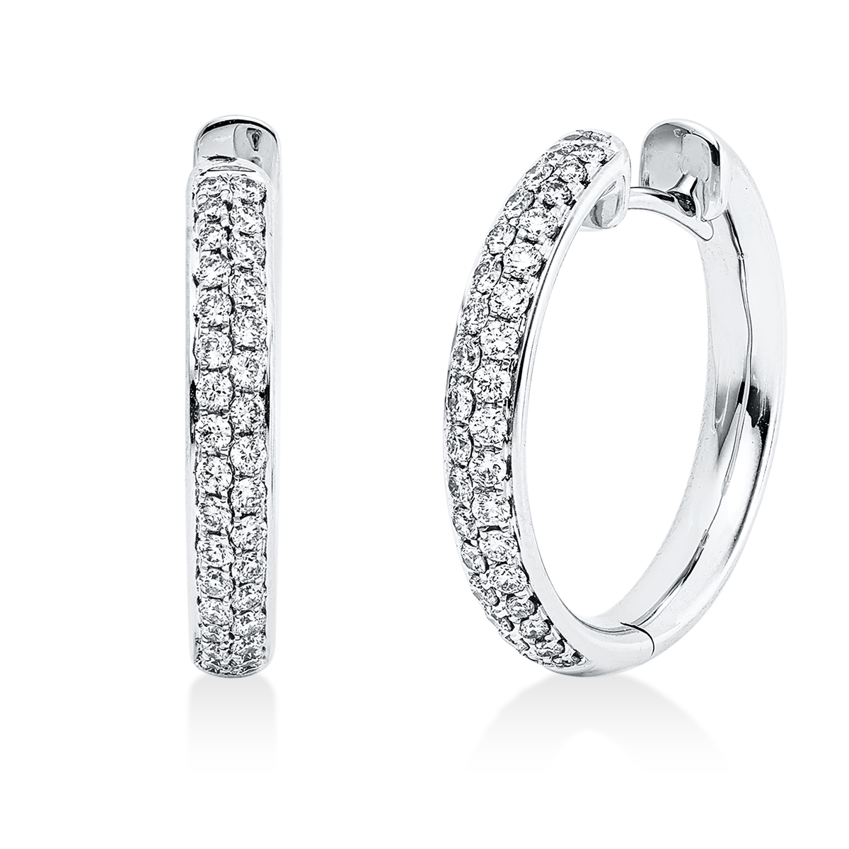 diamond full cut pavé hoops & huggies in white gold