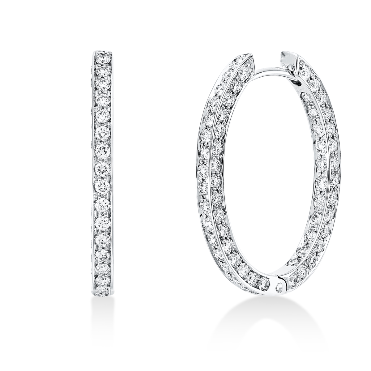 diamond full cut pavé hoops & huggies in white gold
