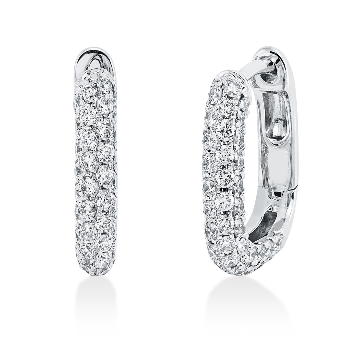 diamond full cut pavé hoops & huggies in white gold