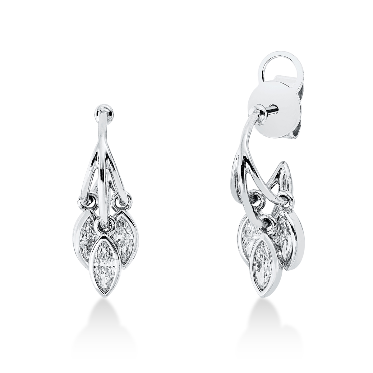 marquise modern woman earrings in white gold
