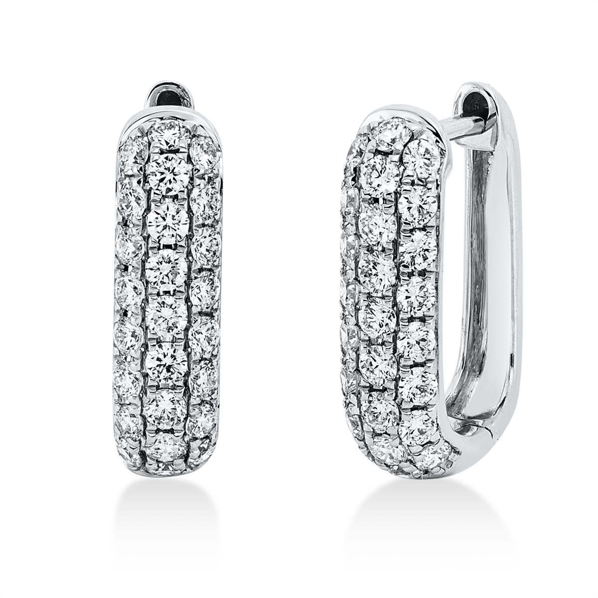 diamond full cut pavé hoops & huggies in white gold
