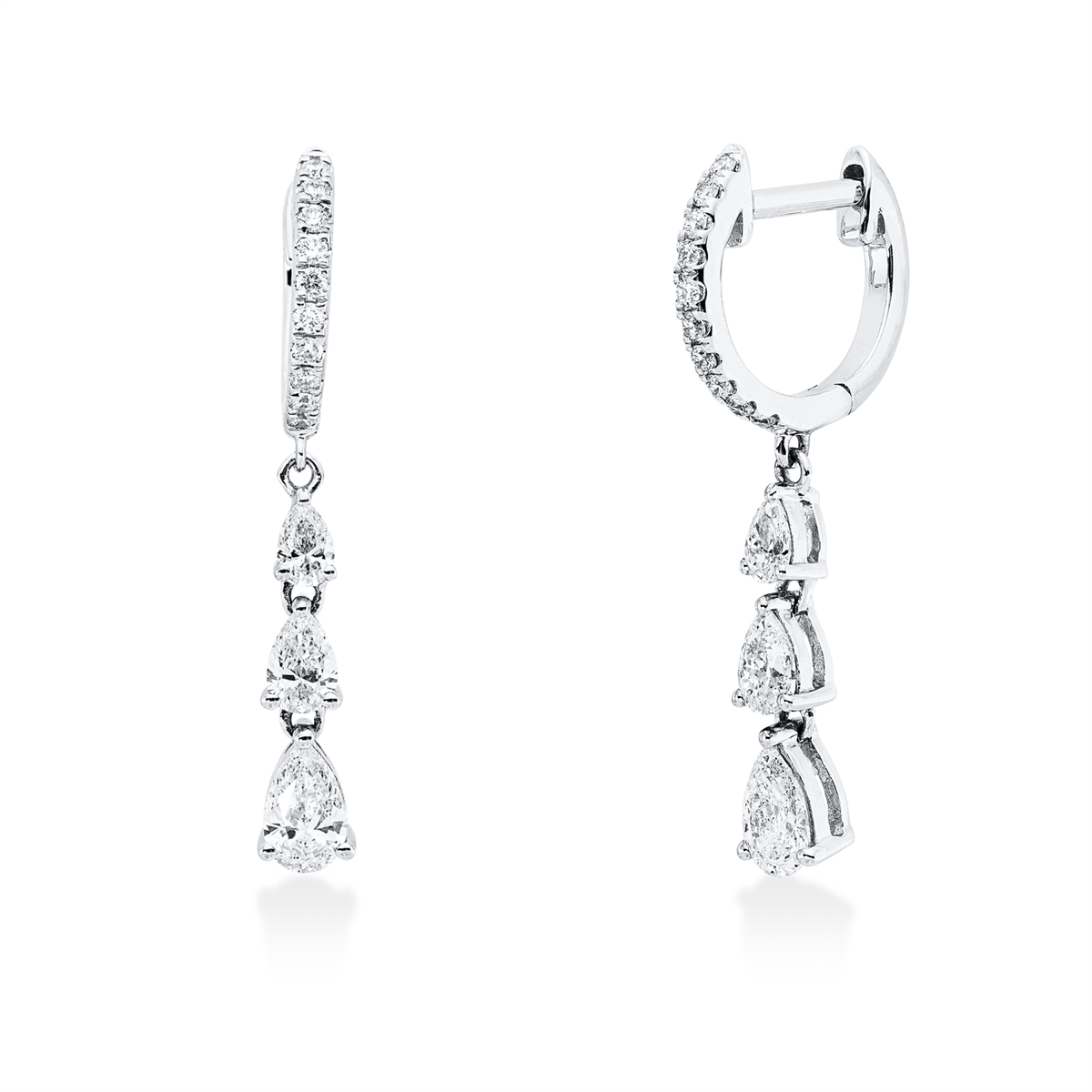 diamond full cut modern woman earrings in white gold