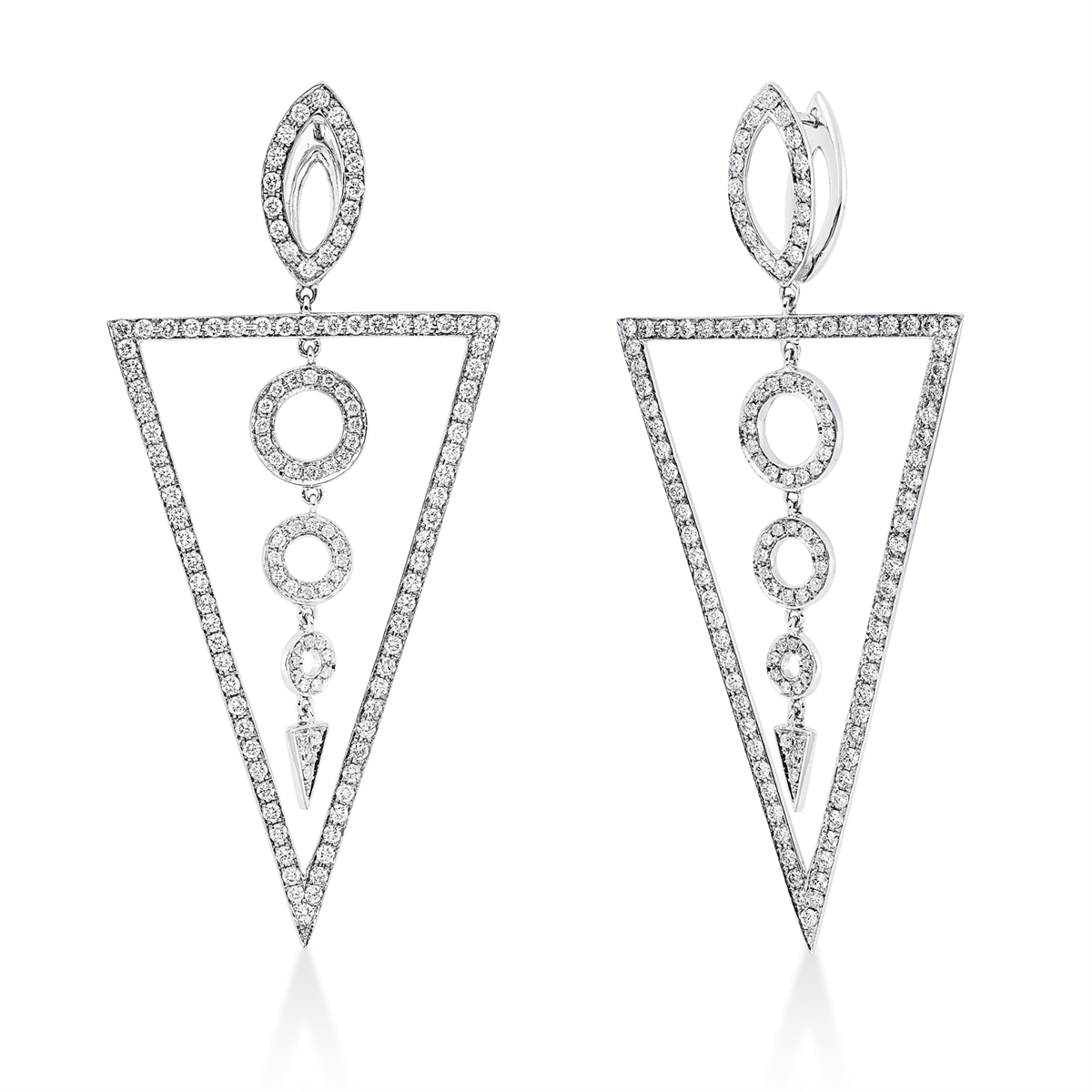 diamond full cut exclusive earrings in white gold