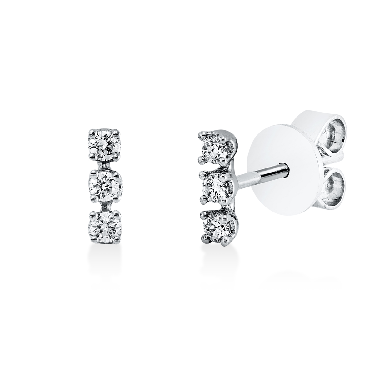 diamond full cut modern woman studs in white gold