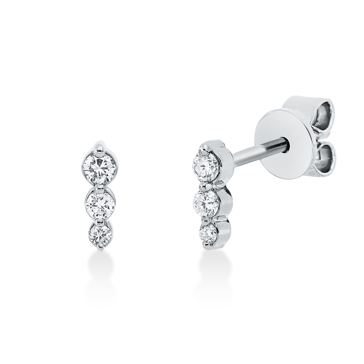 diamond full cut modern woman studs in white gold