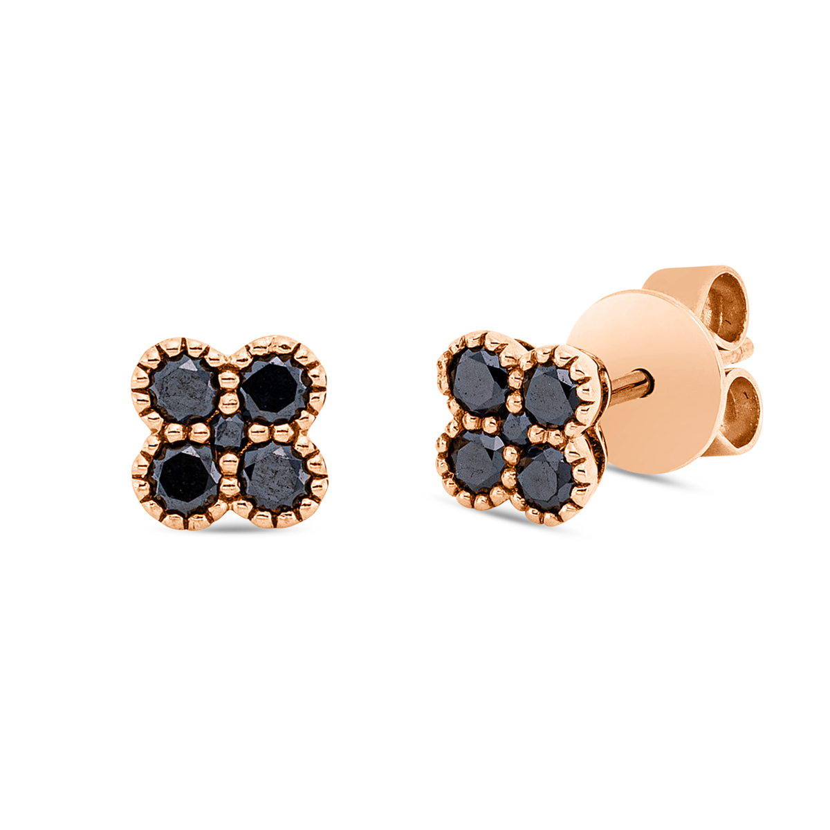 diamond full cut fancy colored diamond studs in red gold